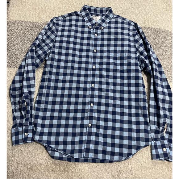 Bonobos Men's Size Medium Plaid Button Down Casual Long Sleeve Shirt Blue - Picture 1 of 11